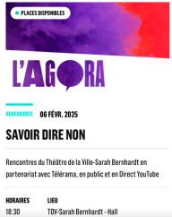 L'Agora "Savoir dire non" au Théâtre de la ville