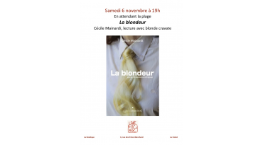 Cécile Mainardi, lecture avec blonde cravate